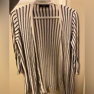 MaxMara Black and White Striped Cardigan